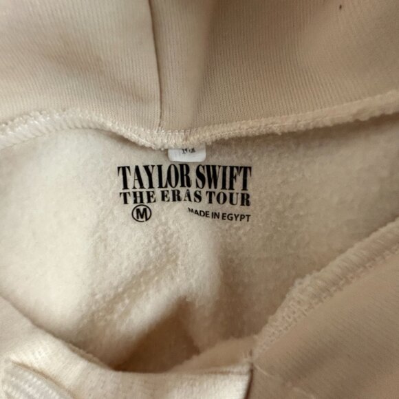 Taylor Swift The Eras Tour Womens Beige Drawstrings Neck Pullover Hoodie Medium - Picture 3 of 7